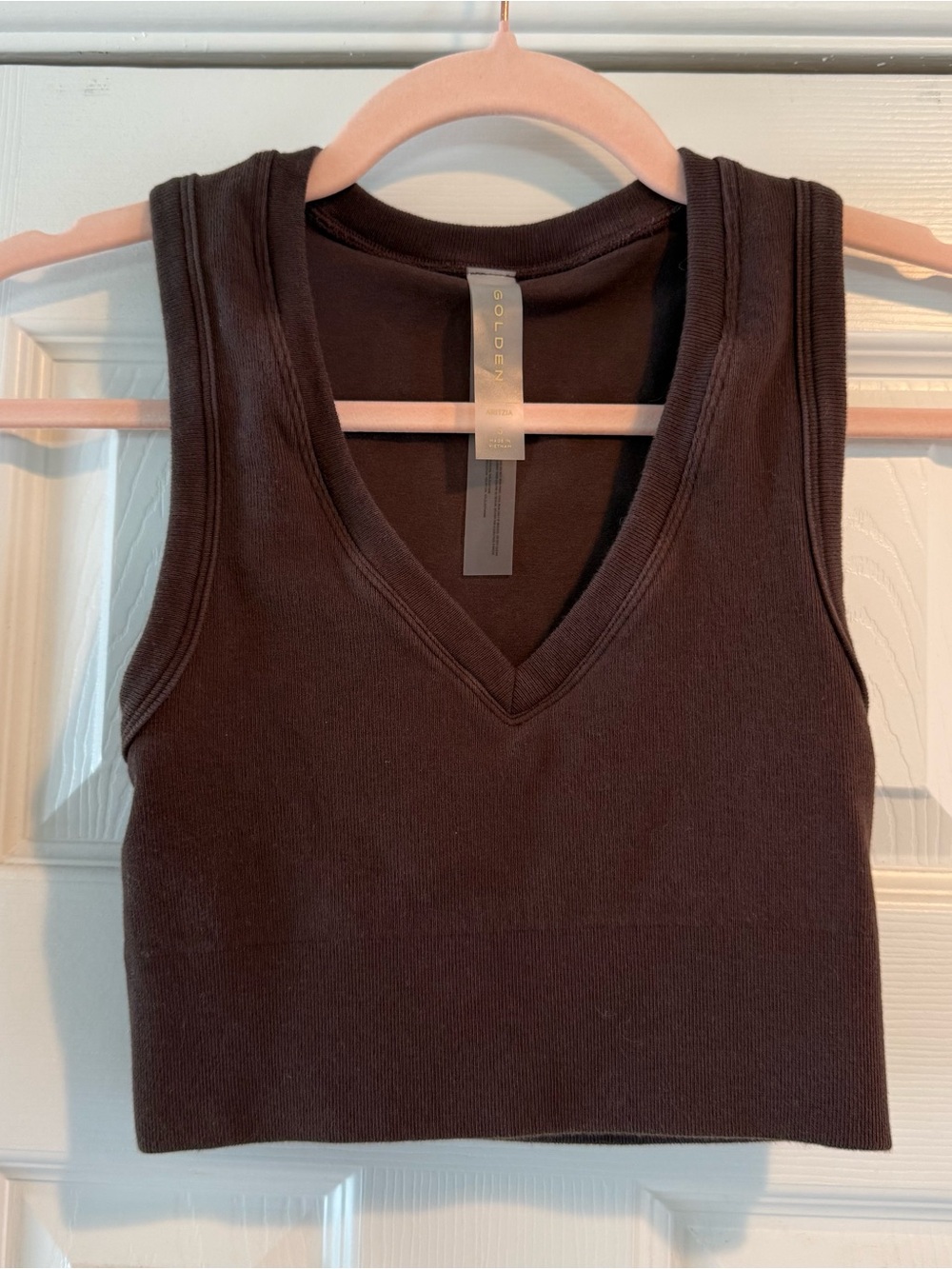 Aritzia Golden - brown crop top